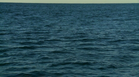 Rolling Ocean Swell Slow Motion - From Boat, Pacific