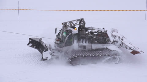 Snow Cat On Ski Slope