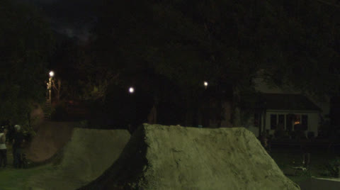 Slow Motion Bmx Dirt Jumper With Strobe Light