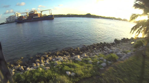 Cargo Ship Entering Miami