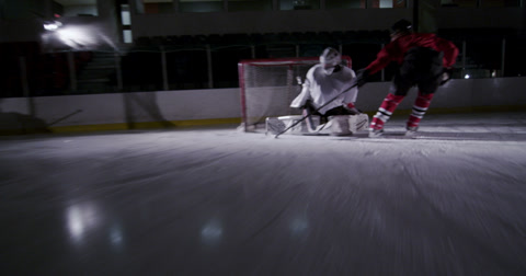 Team Sport - Ice Hockey Follow Rush On Net