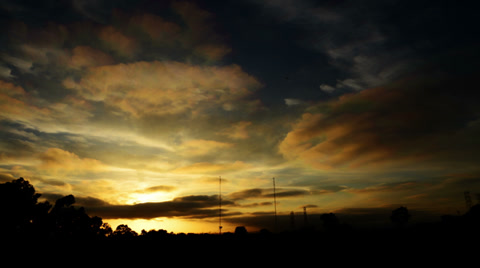 4K Timelapse Sunset 09 Clouds Forest 24fps