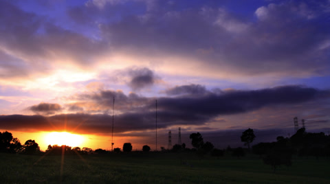 4K Timelapse Sunset 23 Clouds Forest 24fps