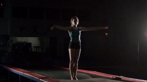 Young Female Gymnast Backflip Slow Motion