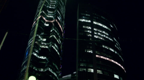 Stock Footage Camera Moving In Car On Night Moscow City
