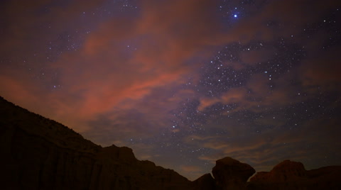 4K Milky Way Galaxy 66 Tilt Up Timelapse Mojave Desert Red Rock Canyon