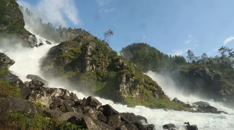 Spectacular Låtefoss Waterfall Odda Norway