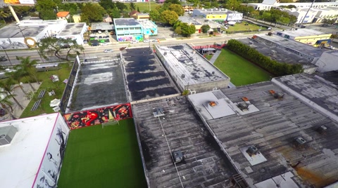 Aerial 4K Video Wynwood Art Walls 19