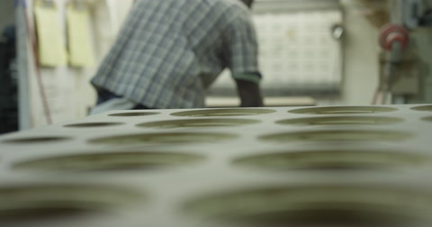 Shallow Depth Of Field - Man Working In Wood Shop - Camera Dolly