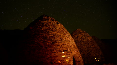 4K Death Valley Night Sky 10 Timelapse Stats Charcoal Kiln