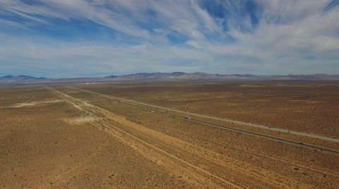 Aerial Video Of A Semi Truck On The Highway
