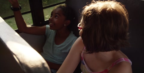 Pair Of Friends On The School Bus Imagining