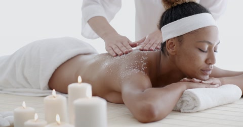 African - American Woman Getting Spa Treatment
