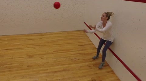 Woman Playing Dodgeball