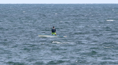 Fisherman In Boat In Thailand Ocean 4K