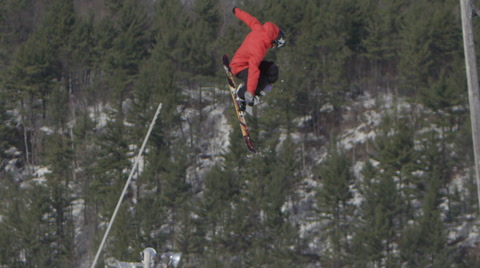 Winter Slow Motion Extreme Sports - Shallow Depth Of Field Ski 360
