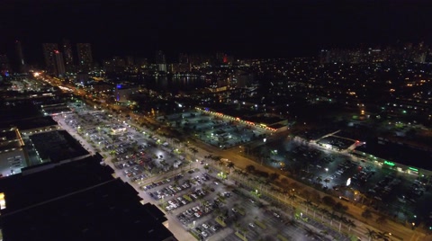 Brightly Lit Parking Lot At Night