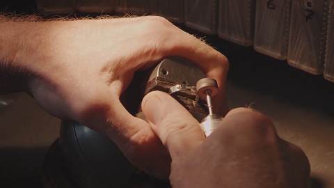Production Of Rings, Jeweler Working With Wax Model Ring In His Workshop, Craft
