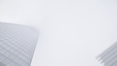 Skyscraper In Fog Rotation Spin - London Uk England Business Building The Shard