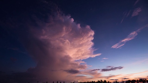 Storm Cloud Moving During Blue Hour